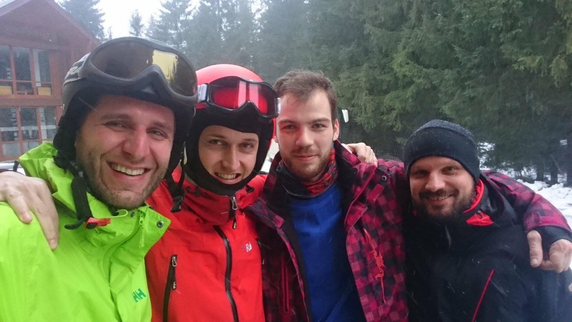 Stano Bocinec and his team hiking Dumbier peak