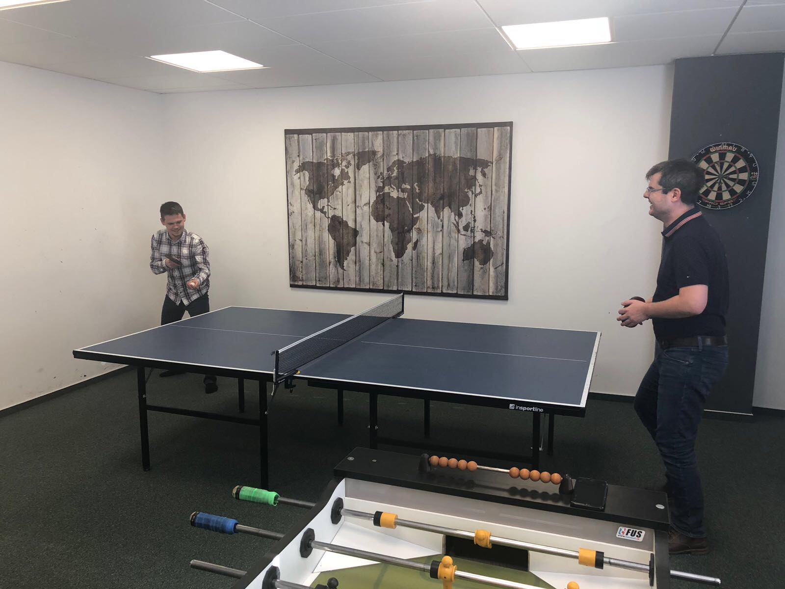Table tennis tournament Innovatrics HQ playroom
