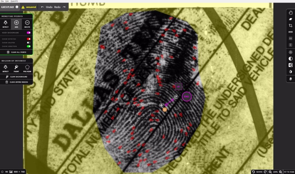 Innovatrics AFIS - Latent fingerprint editor